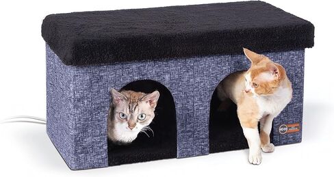 K&H Pet Products Thermo-Kitty Playhouse بيت القطط المُدفأ وخدش القطط من الورق المقوى القابل لإعادة التعبئة فقط (عبوتان) 12 × 14 بوصة in Kuwait
