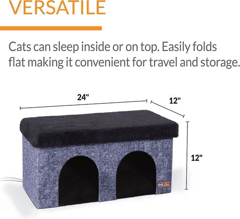 K&H Pet Products Thermo-Kitty Playhouse بيت القطط المُدفأ وخدش القطط من الورق المقوى القابل لإعادة التعبئة فقط (عبوتان) 12 × 14 بوصة in Kuwait