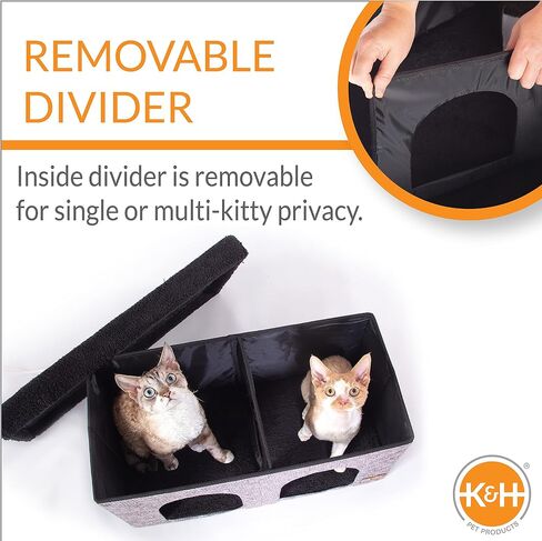 K&H Pet Products Thermo-Kitty Playhouse بيت القطط المُدفأ وخدش القطط من الورق المقوى القابل لإعادة التعبئة فقط (عبوتان) 12 × 14 بوصة in Kuwait