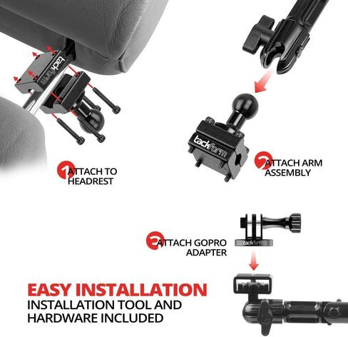 Tackform Headrest Mount for GoPro and Other Action Cameras,10.75 Inch in Saudi Arabia