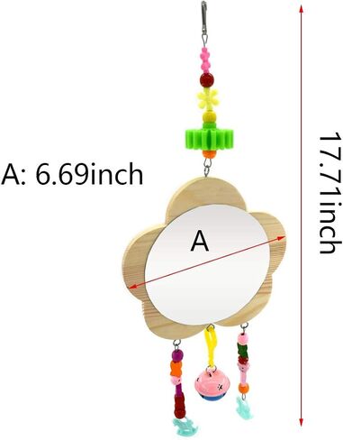 Vehomy Chicken Toys for Hens with Mirrors Chicken Wood Mirror Toy with Bell for Chicks Hens Roosters in Saudi Arabia