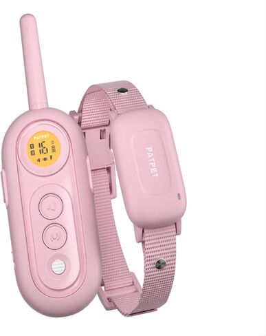 طوق تدريب الكلاب PATPET للكلاب المتوسطة - طوق صدمات للكلاب مع جهاز تحكم عن بعد، طوق صدمات للكلاب الصغيرة بوزن 20-30 رطل، قابل لإعادة الشحن IPX7 مقاوم للماء مع أوضاع صدمة اهتزاز الصفير in Kuwait