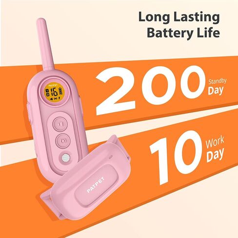 طوق تدريب الكلاب PATPET للكلاب المتوسطة - طوق صدمات للكلاب مع جهاز تحكم عن بعد، طوق صدمات للكلاب الصغيرة بوزن 20-30 رطل، قابل لإعادة الشحن IPX7 مقاوم للماء مع أوضاع صدمة اهتزاز الصفير in Kuwait