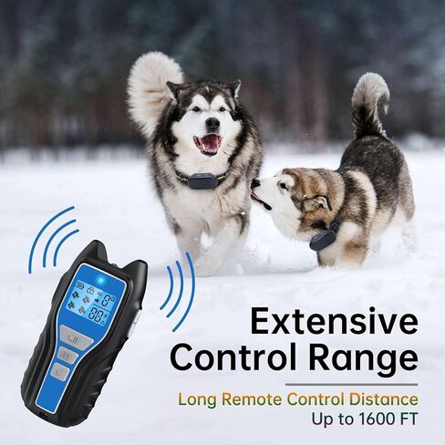 طوق صدمات للكلاب من owvtrg لكلبين (15-150 رطلًا) طوق تدريب كهربائي مقاوم للماء وقابل لإعادة الشحن مع جهاز تحكم عن بعد للكلاب الصغيرة والمتوسطة والكبيرة مع صوت تنبيه واهتزاز وصدمة آمنة وأوضاع مصباح يدوي (أزرق) in Kuwait