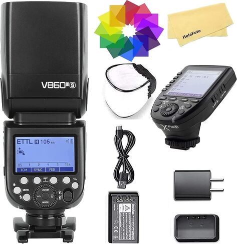 فلاش الكاميرا GODOX V860III-S لكاميرا سوني فلاش سبيدلايت ، 2.4G HSS 1/8000s w/XPro-S، 480 فلاش طاقة كامل، بطارية ليثيوم أيون 2600 مللي أمبير، وقت إعادة تدوير 0.01-1.5 ثانية، 10 مستويات LED مصباح نمذجة in Saudi Arabia