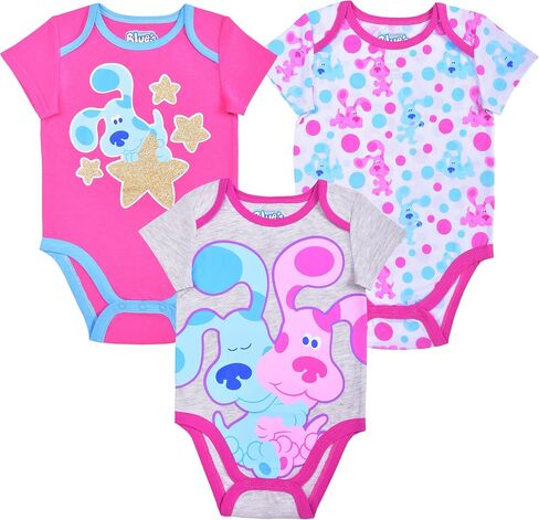 Nickelodeon Blue’s Clues & You Girls’ Blue and Magenta 3 Pack Bodysuits for Newborn and Infant – Pink/Grey in Saudi Arabia