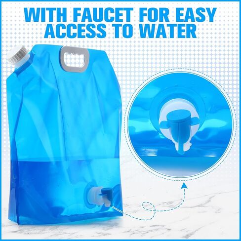 Suclain 26 Gallon Collapsible Water Container Bag 10 Pieces 2.6 Gallon Collapsible Water Storage Jug with Faucet Water Containers Portable Water Tank Emergency Storage for Fishing Camping Supply in Saudi Arabia