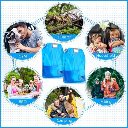 Suclain 26 Gallon Collapsible Water Container Bag 10 Pieces 2.6 Gallon Collapsible Water Storage Jug with Faucet Water Containers Portable Water Tank Emergency Storage for Fishing Camping Supply in Saudi Arabia