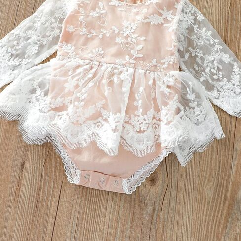 AWIBMK Newborn Baby Girl Floral Lace Romper Dress Infant Ruffle Boho Jumpsuit Princess Dresses Fall Winter Outfits in Saudi Arabia