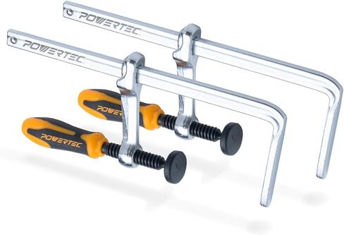 POWERTEC 71409 Quick Screw Guide Rail Clamp for MFT Table and Track Saw Guide Rail System, 7" Capacity x 2-3/8" Throat Depth, 400lbs Clamping Force, 2 Pack in Saudi Arabia