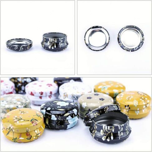 Rolin Roly 12Pcs Tins Jars with Lids Candle Travel Tins Mini Aluminum Cans Round Reusable Tinplate Empty Container for DIY Essential Oils Scented Christmas Candles Tea Candy in Saudi Arabia