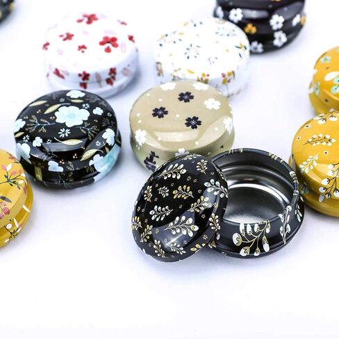 Rolin Roly 12Pcs Tins Jars with Lids Candle Travel Tins Mini Aluminum Cans Round Reusable Tinplate Empty Container for DIY Essential Oils Scented Christmas Candles Tea Candy in Saudi Arabia