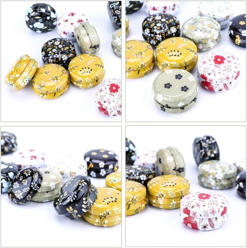 Rolin Roly 12Pcs Tins Jars with Lids Candle Travel Tins Mini Aluminum Cans Round Reusable Tinplate Empty Container for DIY Essential Oils Scented Christmas Candles Tea Candy in Saudi Arabia