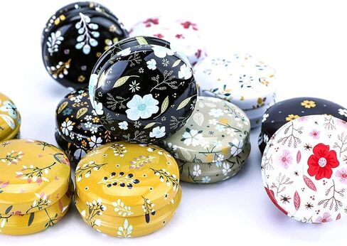 Rolin Roly 12Pcs Tins Jars with Lids Candle Travel Tins Mini Aluminum Cans Round Reusable Tinplate Empty Container for DIY Essential Oils Scented Christmas Candles Tea Candy in Saudi Arabia