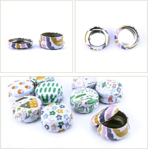 Rolin Roly 12Pcs Tins Jars with Lids Candle Travel Tins Mini Aluminum Cans Round Reusable Tinplate Empty Container for DIY Essential Oils Scented Christmas Candles Tea Candy in Saudi Arabia