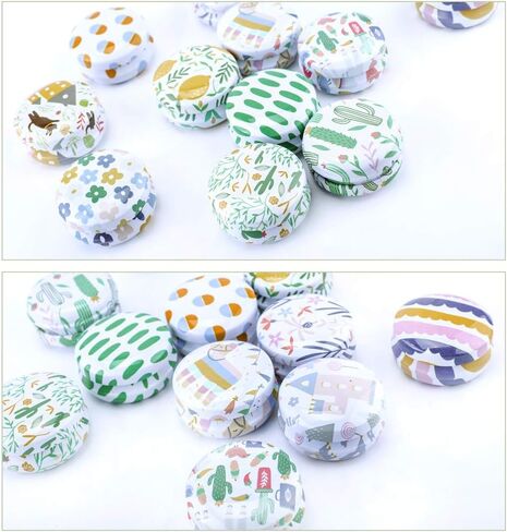 Rolin Roly 12Pcs Tins Jars with Lids Candle Travel Tins Mini Aluminum Cans Round Reusable Tinplate Empty Container for DIY Essential Oils Scented Christmas Candles Tea Candy in Saudi Arabia