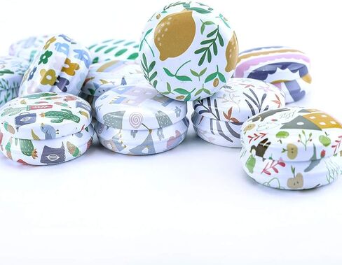Rolin Roly 12Pcs Tins Jars with Lids Candle Travel Tins Mini Aluminum Cans Round Reusable Tinplate Empty Container for DIY Essential Oils Scented Christmas Candles Tea Candy in Saudi Arabia