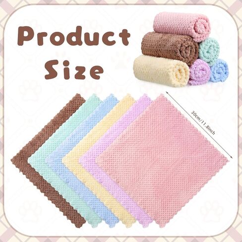 36 Pcs Guinea Pig Blankets Soft Fleece Cage Liners Guinea Pig Accessories Washable Bedding Sleeping Mats Absorbent Bath Towels for Small Animals Pets Rabbit Hamster Rat Dog Hedgehog, 11.8 x 11.8 Inch in Saudi Arabia