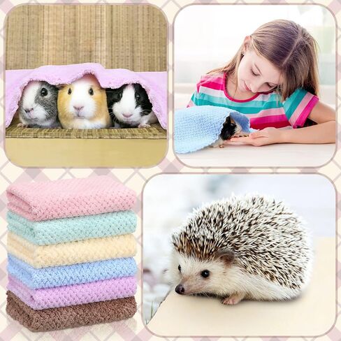 36 Pcs Guinea Pig Blankets Soft Fleece Cage Liners Guinea Pig Accessories Washable Bedding Sleeping Mats Absorbent Bath Towels for Small Animals Pets Rabbit Hamster Rat Dog Hedgehog, 11.8 x 11.8 Inch in Saudi Arabia