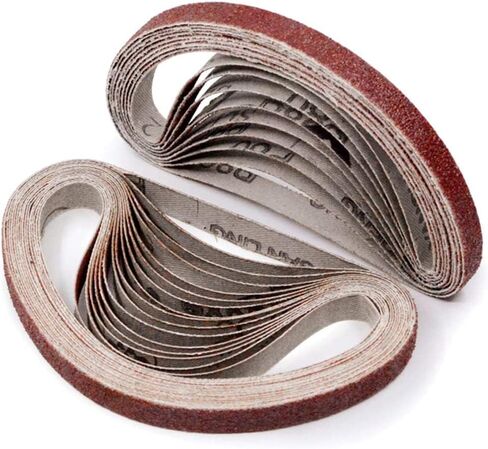 حزام صنفرة 3/8 × 13، 40 حزام صنفرة من أكسيد الألومنيوم، ورق صنفرة حزام لآلة صنفرة حزام صغيرة مقاس 3/8 × 13 بوصة، 24 حزمة (3/8 × 13 بوصة، 40 حبيبة) in Kuwait
