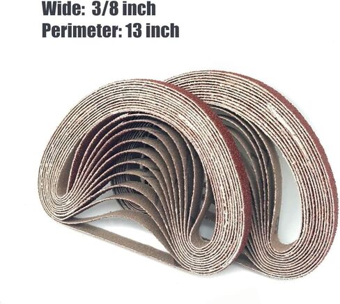 حزام صنفرة 3/8 × 13، 40 حزام صنفرة من أكسيد الألومنيوم، ورق صنفرة حزام لآلة صنفرة حزام صغيرة مقاس 3/8 × 13 بوصة، 24 حزمة (3/8 × 13 بوصة، 40 حبيبة) in Kuwait