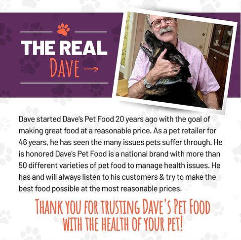 طعام الكلاب من Dave's Pet Food رطب طري (يخنة لحم الضأن)، مصنوع في الولايات المتحدة الأمريكية، طعام معلب للكلاب، فيتامينات ومعادن مضافة، خالي من القمح والجلوتين، للكلاب الصغيرة والكبيرة، 13.2 أونصة (علبة مكونة من 12 قطعة) in Kuwait