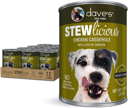 طعام الكلاب من Dave's Pet Food رطب طري (يخنة لحم الضأن)، مصنوع في الولايات المتحدة الأمريكية، طعام معلب للكلاب، فيتامينات ومعادن مضافة، خالي من القمح والجلوتين، للكلاب الصغيرة والكبيرة، 13.2 أونصة (علبة مكونة من 12 قطعة) in Kuwait