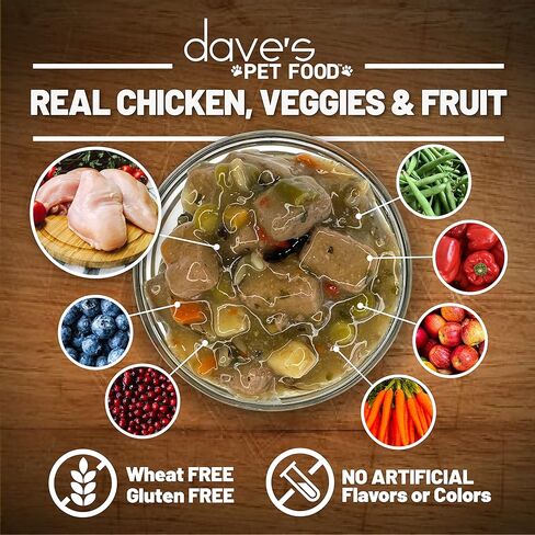 طعام الكلاب من Dave's Pet Food رطب طري (يخنة لحم الضأن)، مصنوع في الولايات المتحدة الأمريكية، طعام معلب للكلاب، فيتامينات ومعادن مضافة، خالي من القمح والجلوتين، للكلاب الصغيرة والكبيرة، 13.2 أونصة (علبة مكونة من 12 قطعة) in Kuwait