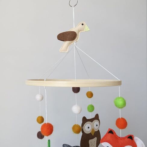 Woodland Crib Mobile Animal Forest Baby Mobile لسرير الأطفال Jungle Baby المحمول المحايد لديكور حضانة Woodland in Kuwait