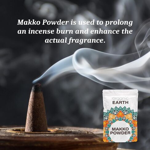 Organic Earth Makko Powder 4oz - Powder Incense Burner Kit - High Grade Premium Incense for Making Cones & Coil Incense - DIY Gift in Saudi Arabia
