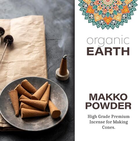 Organic Earth Makko Powder 4oz - Powder Incense Burner Kit - High Grade Premium Incense for Making Cones & Coil Incense - DIY Gift in Saudi Arabia
