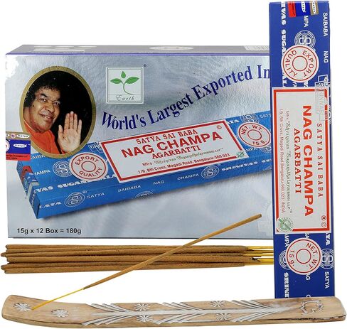 Satya Lavender Incense Sticks, Satya Bng (Bangalore) Insenses 15gmx12 pack with Raajsee Incense holder Bundle, Satya Nagchampa Natural Incense in Kuwait