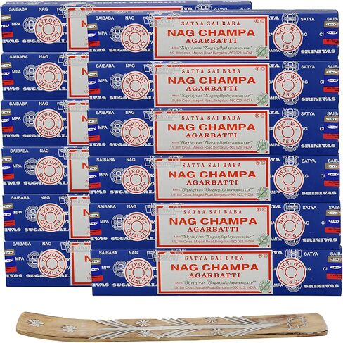 Satya Lavender Incense Sticks, Satya Bng (Bangalore) Insenses 15gmx12 pack with Raajsee Incense holder Bundle, Satya Nagchampa Natural Incense in Kuwait