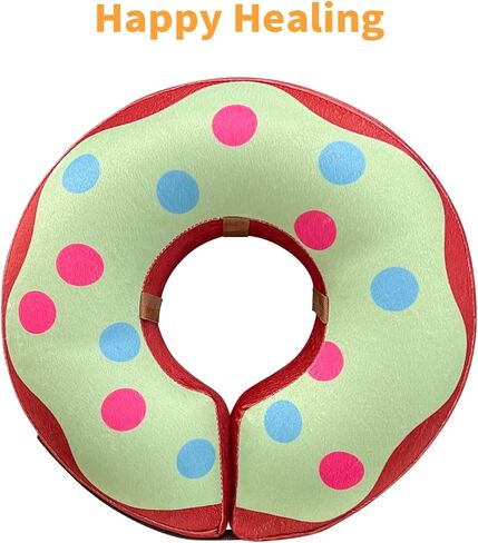 Inflatable Cone Collar for Dogs and Cats - Soft Pet Recovery Collar Does Not Block Vision E-Collar (Large, Pink) in Kuwait