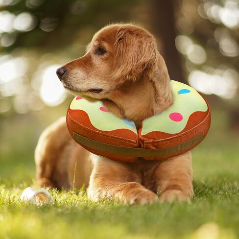 Inflatable Cone Collar for Dogs and Cats - Soft Pet Recovery Collar Does Not Block Vision E-Collar (Large, Pink) in Kuwait