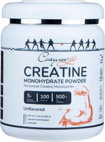 مسحوق ميكروني كرياتين مونوهيدرات من cosynee، الأفضل والأنقى، سريع الذوبان للحصول على طاقة عضلية وخلوية إضافية* واكتساب العضلات الهزيلة* (0.35 أونصة (10 جم)) in Kuwait