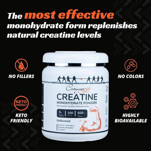 مسحوق ميكروني كرياتين مونوهيدرات من cosynee، الأفضل والأنقى، سريع الذوبان للحصول على طاقة عضلية وخلوية إضافية* واكتساب العضلات الهزيلة* (0.35 أونصة (10 جم)) in Kuwait
