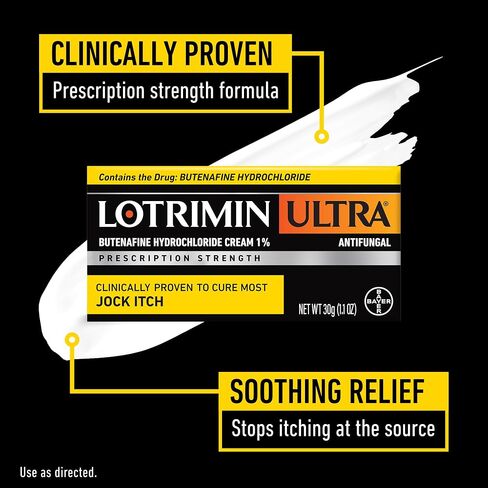 Lotrimin Ultra Antifungal Jock Itch Cream with Butenaﬁne Hydrochloride, Jock Itch Treatment for Men, Women, and Kids Over The Age of 12, 1.1 oz Tube in Saudi Arabia