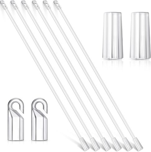 6 Pieces 12 Inches Blind Wand Vertical Blinds Replacement Parts Blind Rod with Hook and Grip Clear Plastic Blind Opener Long Window Blind Stick Tilt Rod in Kuwait