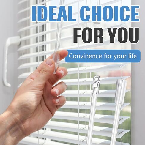 6 Pieces 12 Inches Blind Wand Vertical Blinds Replacement Parts Blind Rod with Hook and Grip Clear Plastic Blind Opener Long Window Blind Stick Tilt Rod in Kuwait