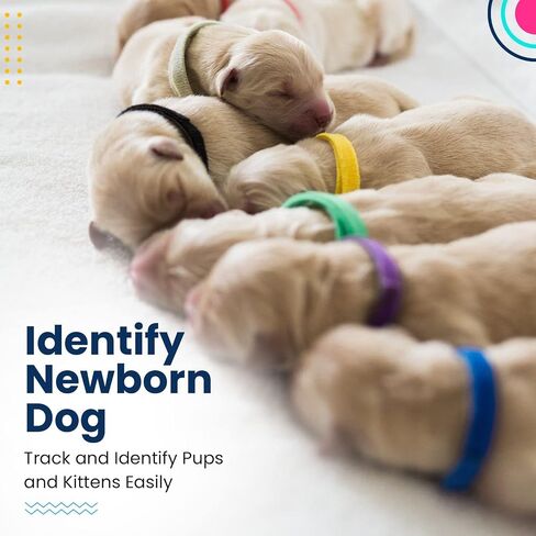 Caninary 15 Different Colored Puppy Collars for Litter with 6 Record Keeping Charts, Adjustable Puppy Collars for Small Puppies, Serving as Soft Nylon Puppy Identification Collars in Saudi Arabia
