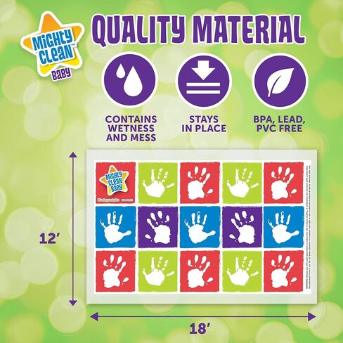 Mighty Clean Baby Disposable Placemat - Super Sticky Toddler and Infant Mat for Feeding on The Go, 24 Count Value Pack (6 Packages of 4 placemats Each) in Saudi Arabia