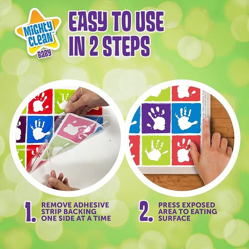 Mighty Clean Baby Disposable Placemat - Super Sticky Toddler and Infant Mat for Feeding on The Go, 24 Count Value Pack (6 Packages of 4 placemats Each) in Saudi Arabia