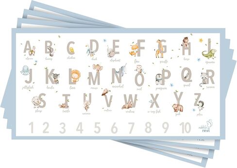 مفارش طاولة للاستعمال مرة واحدة من نيبل آند ريست، 20 قطعة من كرسي الطعام المرتفع من ايكيا أنتيلوب، مفارش مكان لاصقة على شكل حيوانات الأبجدية ABC، مفرش طاولة للأطفال للمطاعم وطاولة الطعام وأساسيات السفر للأطفال الصغار in Kuwait