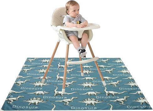 Joyo roy 135x140 cm Baby Floor Mat Splat Mat High Chair Mat Waterproof Mat Play Mat for Toddlers Splat Mat for Under High Chair Kids Placemats for Dining Table High Chair Mat for Floor Mat Under High in Kuwait
