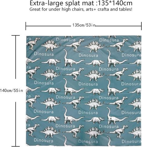 Joyo roy 135x140 cm Baby Floor Mat Splat Mat High Chair Mat Waterproof Mat Play Mat for Toddlers Splat Mat for Under High Chair Kids Placemats for Dining Table High Chair Mat for Floor Mat Under High in Kuwait