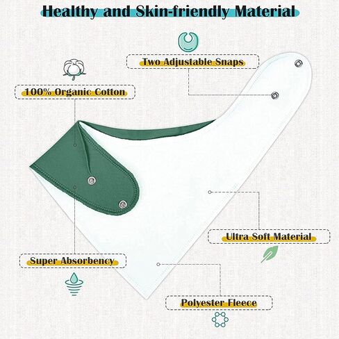 modacraft 15 حزم باندانا لعاب المرايل للطفل صبي فتاة، لينة ماصة المرايل الطفل، للجنسين الصلبة اللون القطن العضوي المرايل المرايل التسنين طفل مع يستقر قابل للتعديل للحفاظ على جفاف الطفل in Kuwait