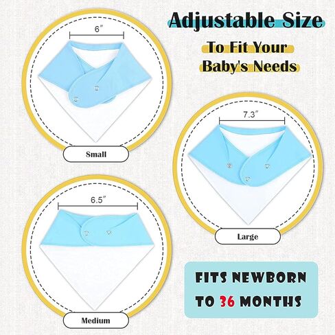 modacraft 15 حزم باندانا لعاب المرايل للطفل صبي فتاة، لينة ماصة المرايل الطفل، للجنسين الصلبة اللون القطن العضوي المرايل المرايل التسنين طفل مع يستقر قابل للتعديل للحفاظ على جفاف الطفل in Kuwait