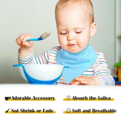 modacraft 15 حزم باندانا لعاب المرايل للطفل صبي فتاة، لينة ماصة المرايل الطفل، للجنسين الصلبة اللون القطن العضوي المرايل المرايل التسنين طفل مع يستقر قابل للتعديل للحفاظ على جفاف الطفل in Kuwait