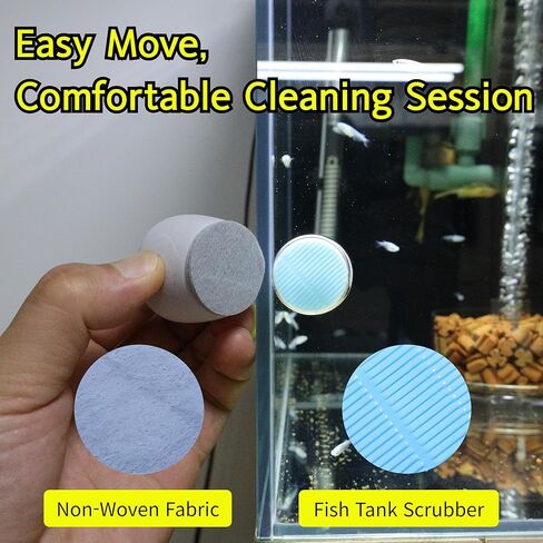 Minfactory Corner Moss Magnet 10T: منظف ممتاز لأحواض السمك لخزانات الزجاج والأكريليك حتى 10T - إزالة الطحالب والقشور في خزان الأسماك باستخدام مكشطة مقاومة للماء - مثالي للبيئات الغنية بالنباتات in Kuwait